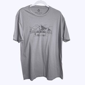 Black‎ Lantern Rocks Roots Graphic Tee XL Beige Streetwear Casual T-Shirt